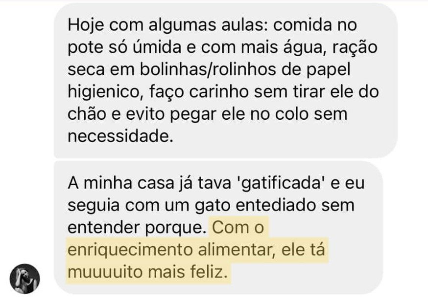 Depoimento sobre os resultados do enriquecimento alimentar