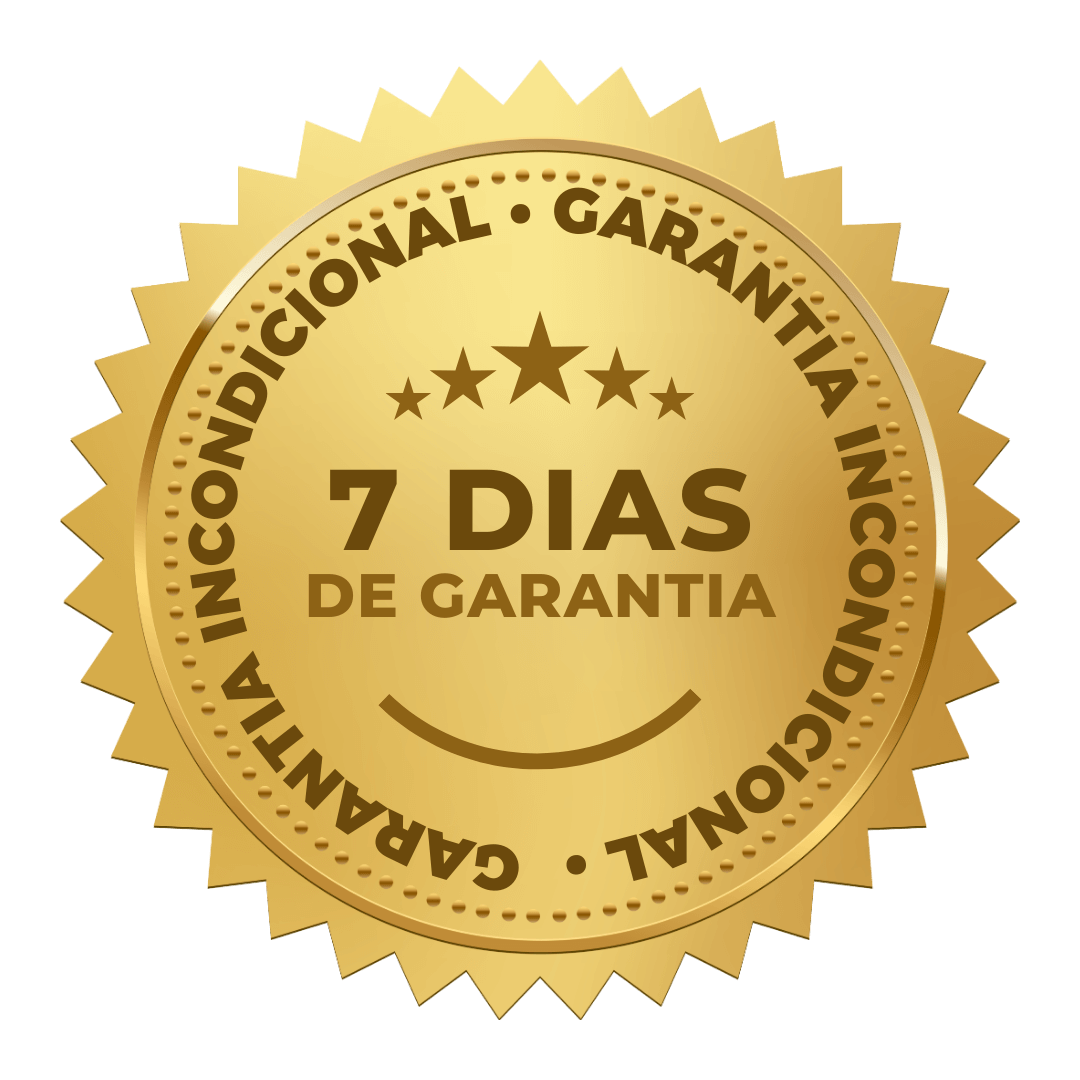 Selo dourado de garantia incondicional de 7 dias