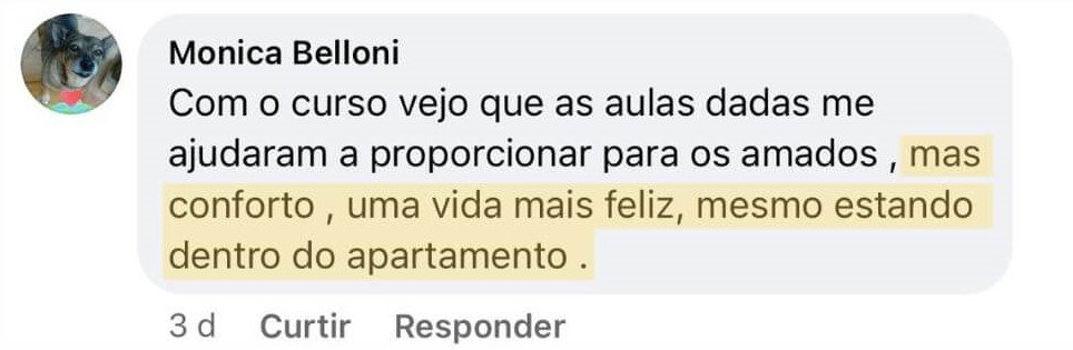 Depoimento de Monica Belloni: as aulas me ajudaram a proporcionar mais conforto e uma vida mais feliz